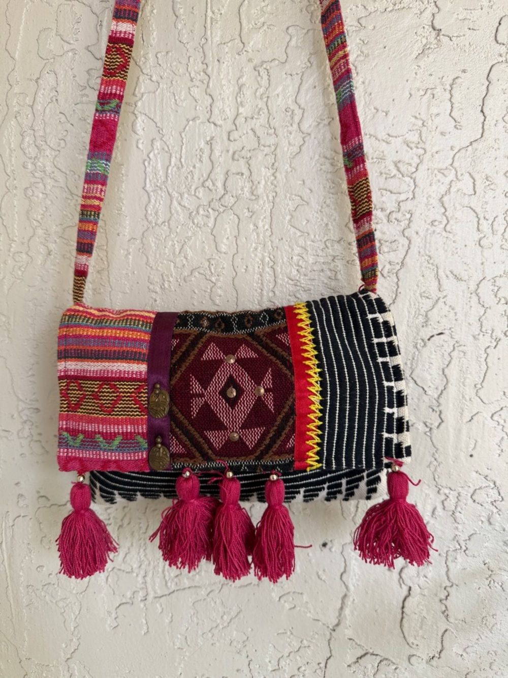 Calypso St. Barth Multicolor Embroidered Tassel Crossbody — Stella 9